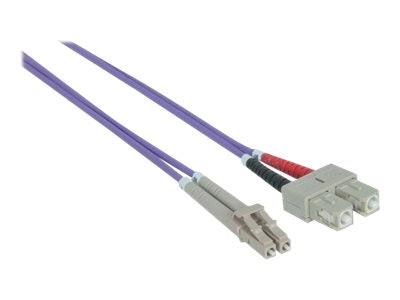 INTELLINET LWL Kabel LC/SC OM4 1m violett Duplex Multimode Anschluss