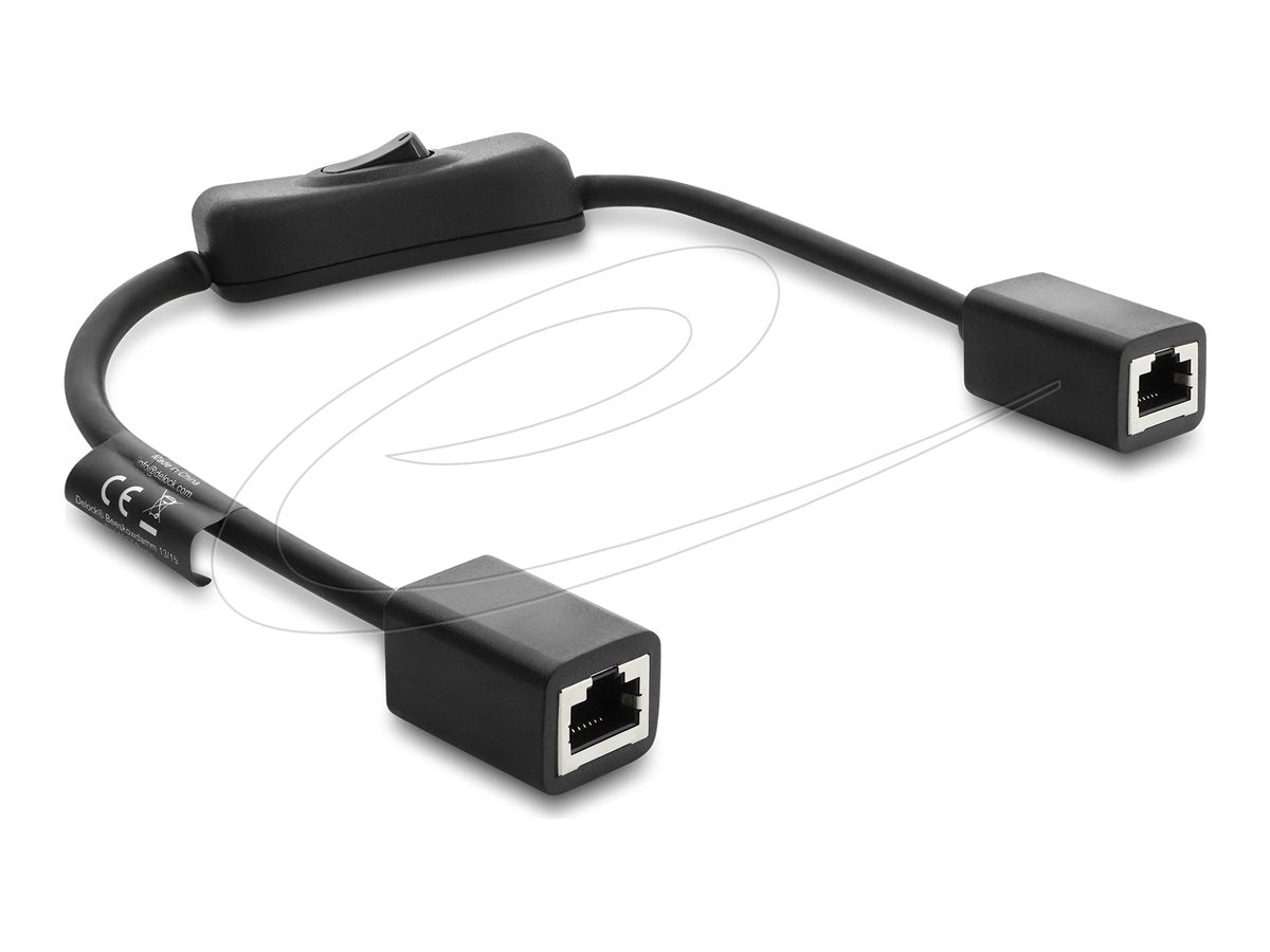 DELOCK RJ45 Kabel Buchse zu Buchse mit Schalter Cat.6 F/UTP 0,3m - Vorderansicht