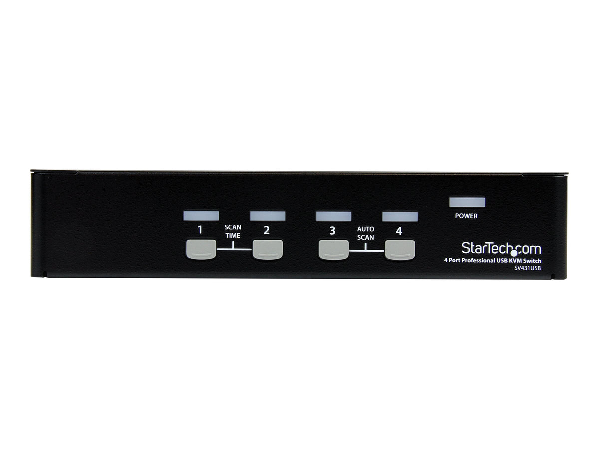 STARTECH.COM 4 Port VGA USB KVM Switch mit Hub - VGA KVM Umschalter für 4 PCs - Desktop KVM Switch mit 4x USB 2.0