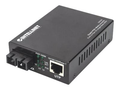 INTELLINET Gigabit PoE+ Medienkonverter Vorderansicht