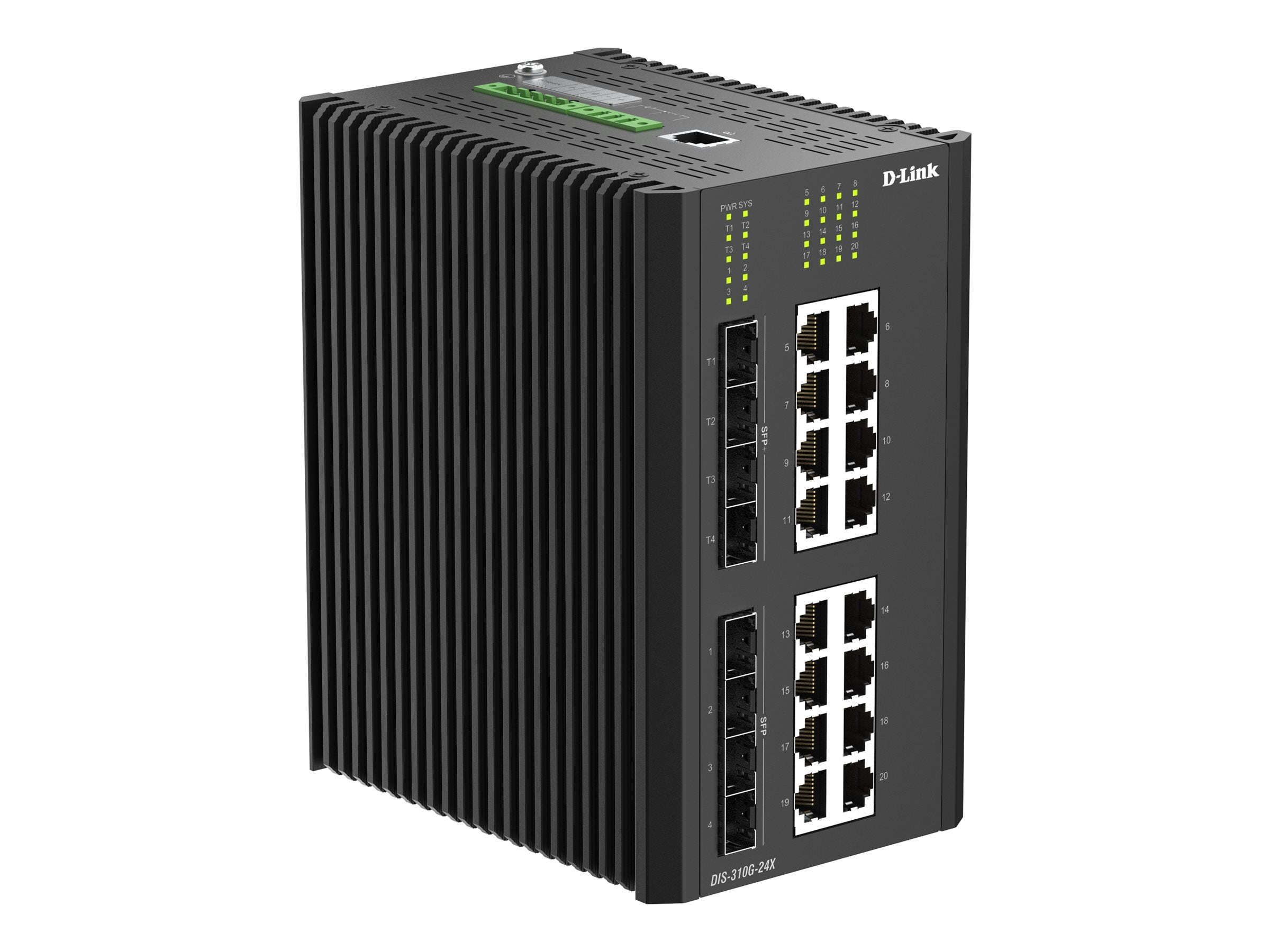 D-LINK DIS-310G-24X 24-Port Gigabit Industrial Managed Switch Vorderansicht