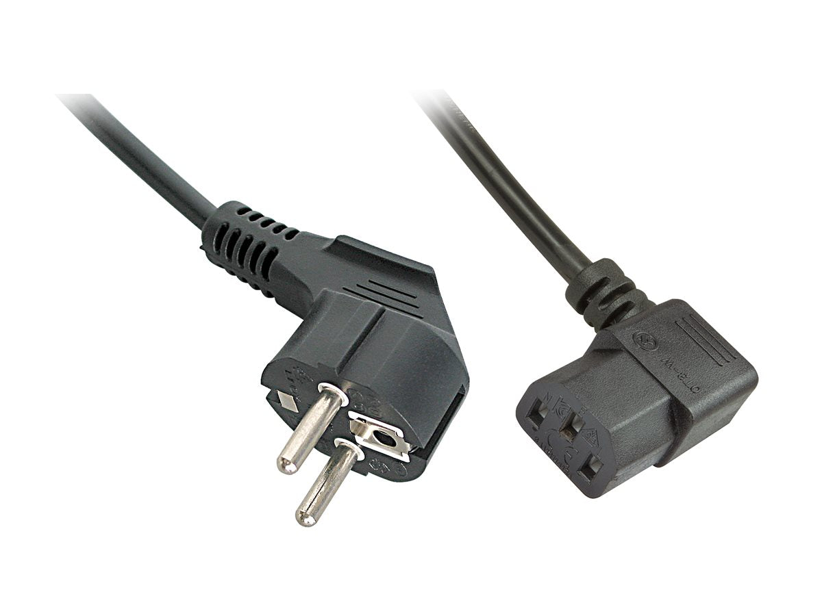 LINDY 3m abgewinkeltes IEC-Netzkabel Vorderansicht