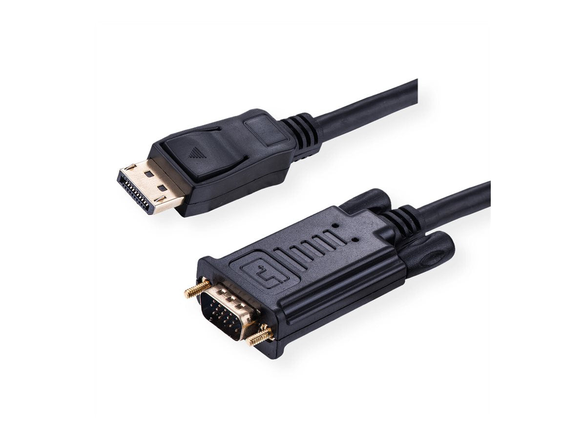 VALUE Kabel DisplayPort-VGA DP ST - VGA ST schwarz 1m Vorderansicht