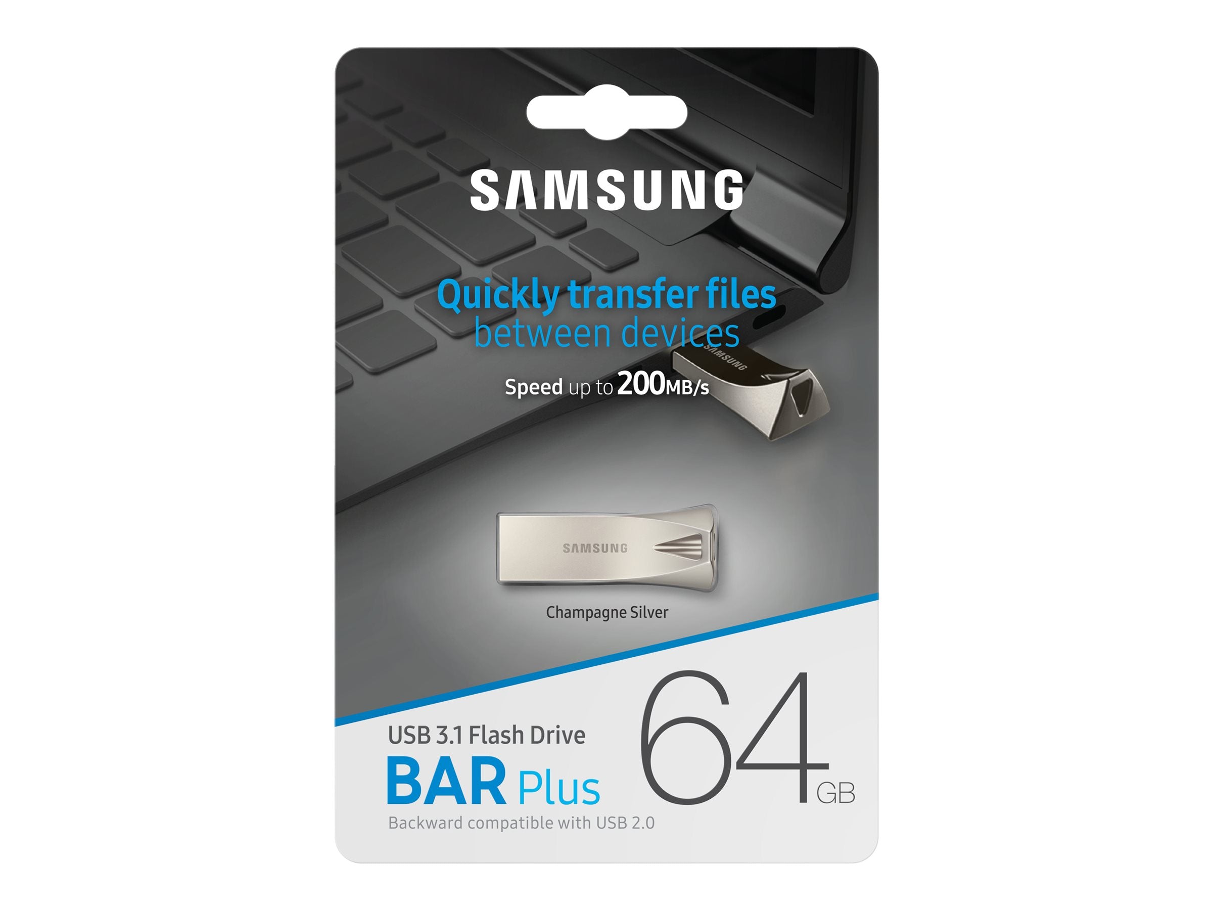 SAMSUNG BAR Plus USB Typ-A 64GB Vorderansicht