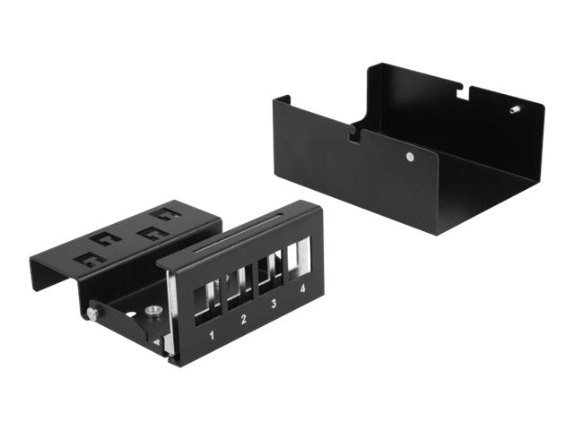 DELOCK Keystone Patchpanel 4 Port schwarz Vorderansicht