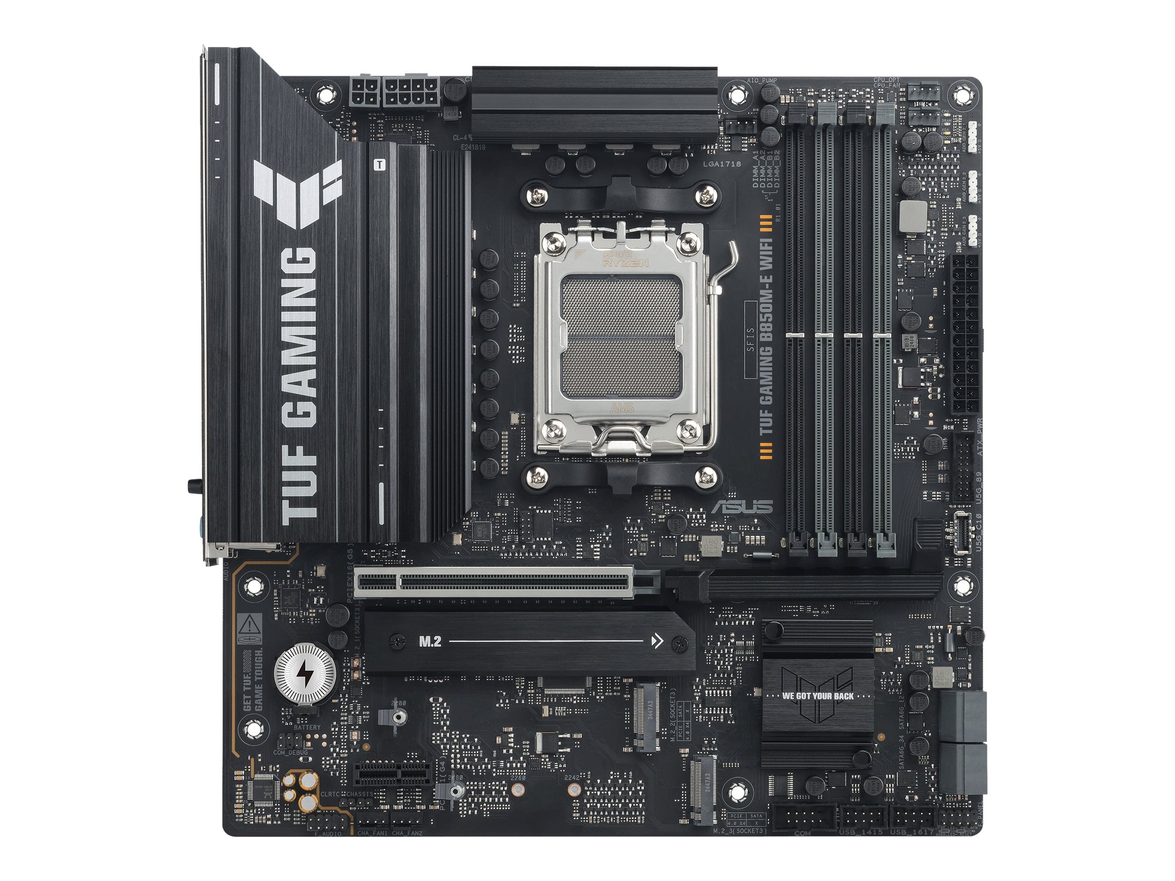ASUS TUF GAMING B850M-E WIFI Motherboard Vorderansicht