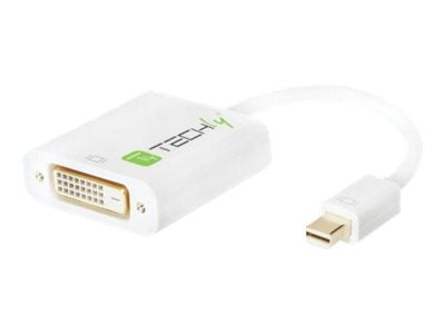 TECHLY Adapter Mini DisplayPort 1.2 Stecker auf DVI 24+1 polige Buchse weiss - Vorderansicht