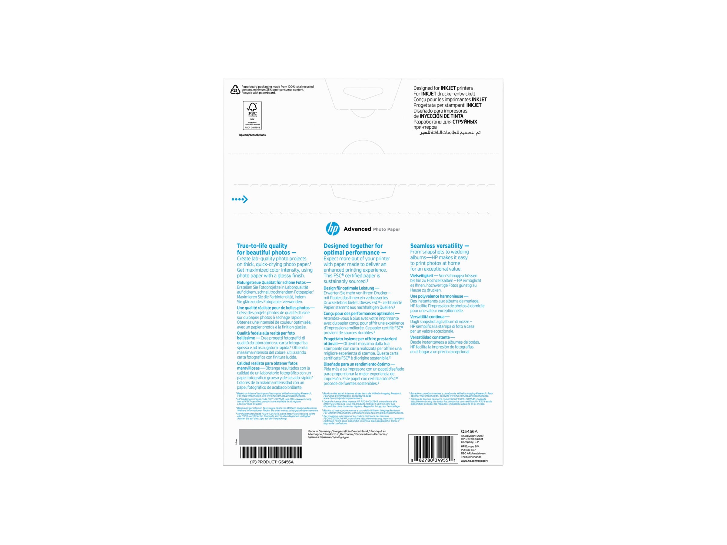 HP Q5456A Advanced glossy photo paper Vorderansicht