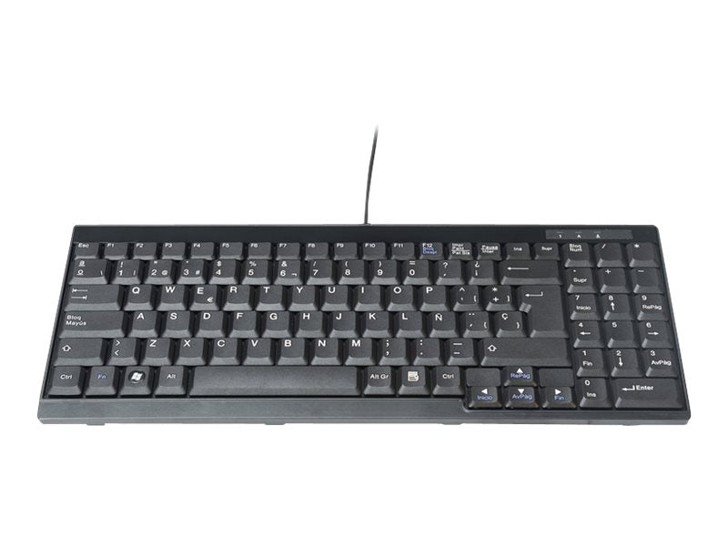 DIGITUS Tastatur für TFT-Konsolen schwarz Kabel spanische Ausführung - Vorderansicht