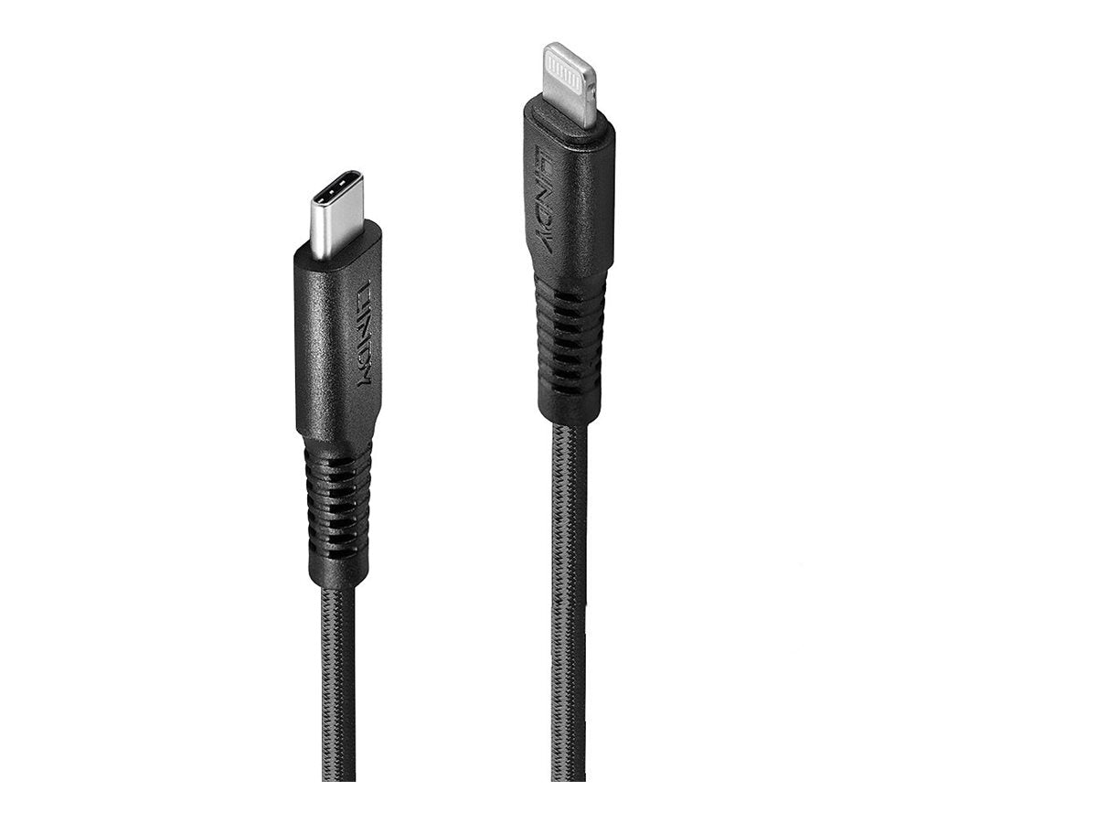 LINDY 0,5m reinforced USB Type C to Lightning charging cable - Vorderansicht