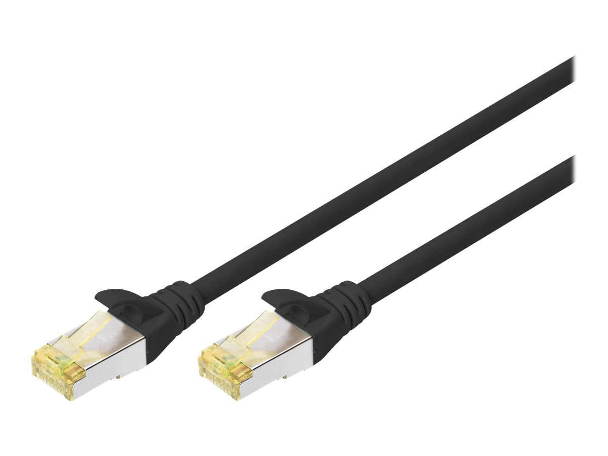 DIGITUS CAT 6A S-FTP Patchkabel Cu LSZH AWG 26/7 Länge 15m Farbe Schwarz