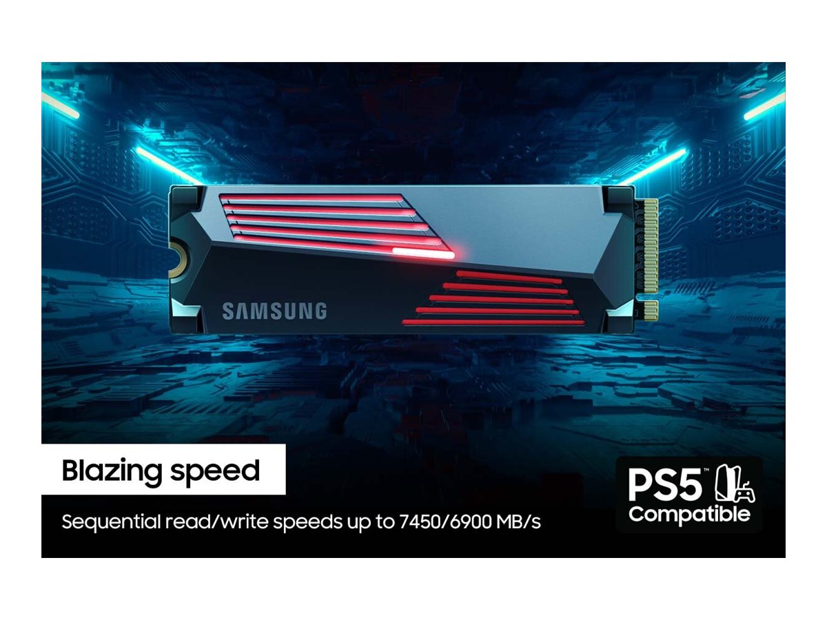 SAMSUNG 990 PRO SSD 4TB M.2 NVMe PCIe 4.0 Heatsink - Vorderansicht