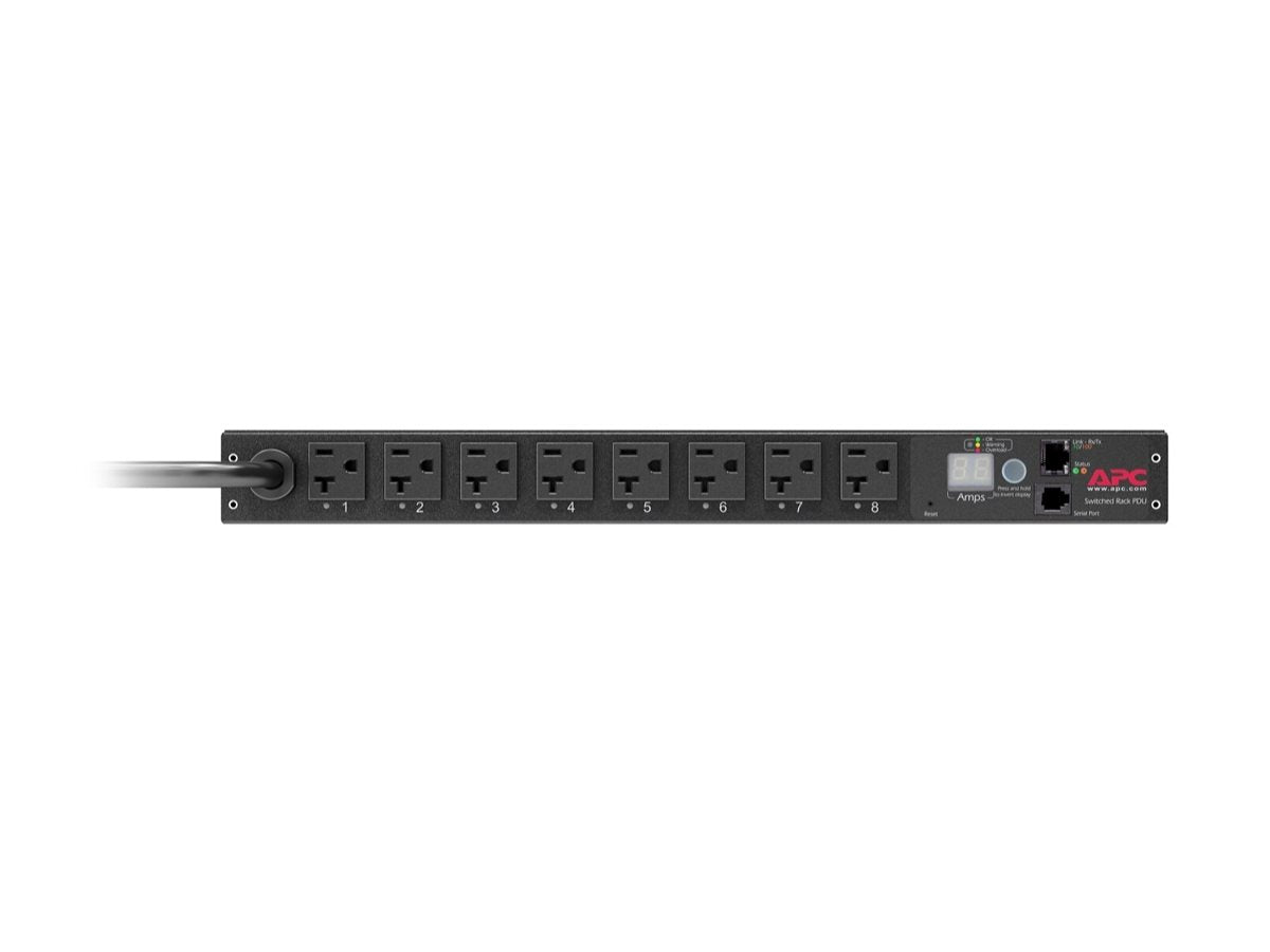 APC Switched Rack PDU AP7901B Rack AC 120V input NEMA L5-20 output connectors 8 NEMA 5-20 1U 3