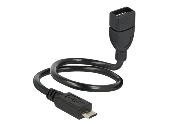 DELOCK Kabel USB 2.0 micro B Stecker > USB 2.0 A Buchse OTG ShapeCable 35 cm - Vorderansicht