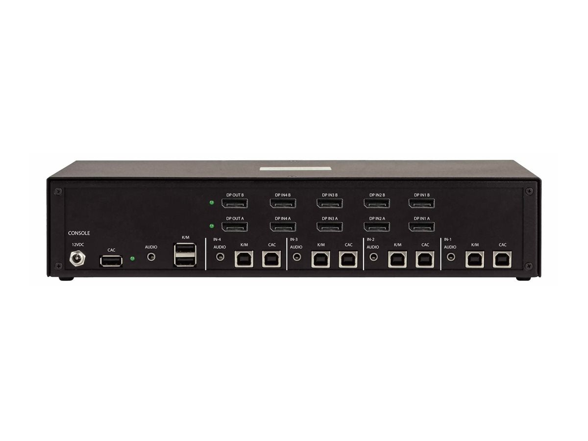 STARTECH.COM 4-Port Dual-Monitor Secure KVM Switch DisplayPort 4K 30Hz NIAP 4.0 Zertifizierter Desktop KVM Umschalter 4 PCs 2monitor