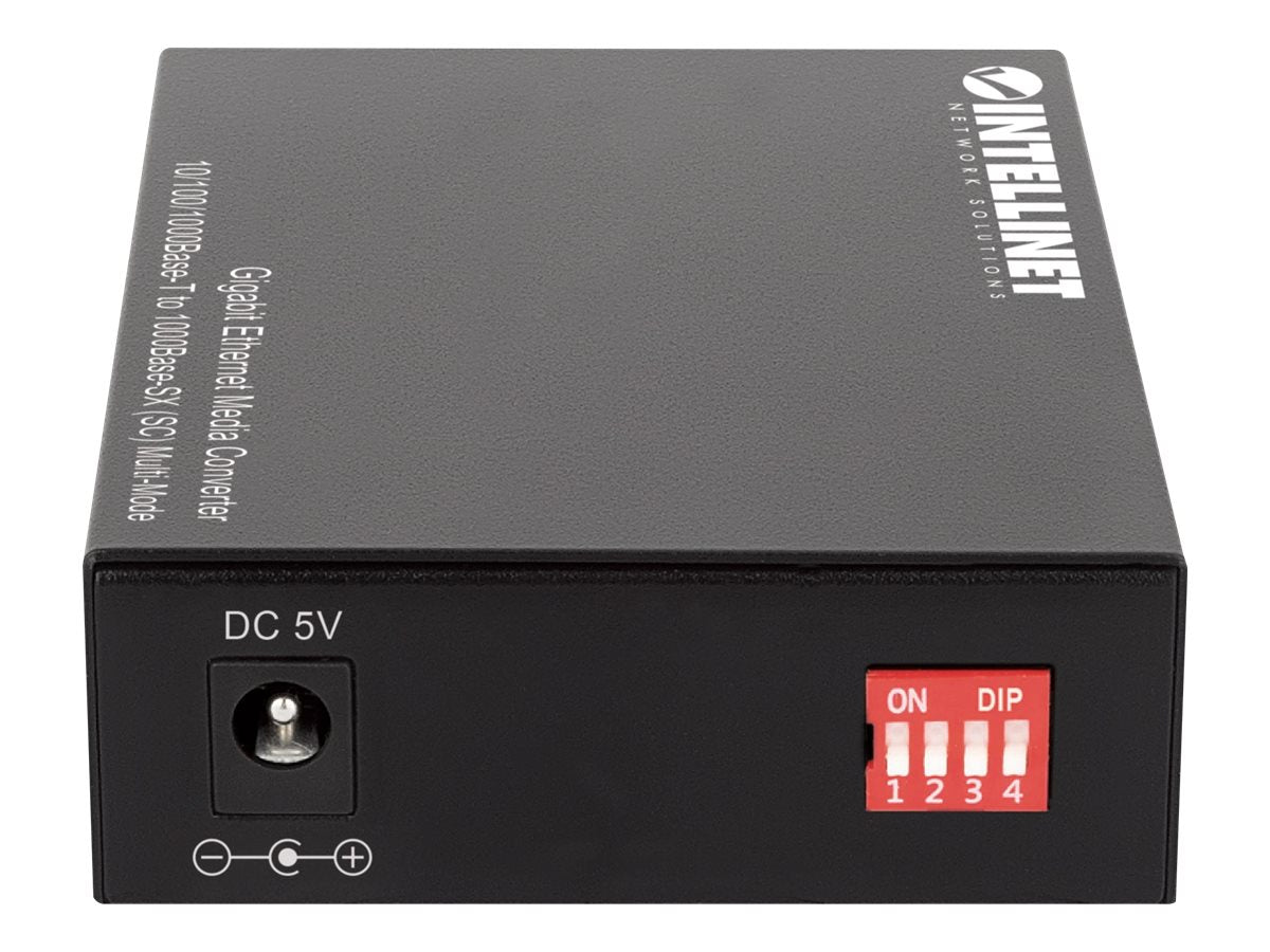 INTELLINET Gigabit Ethernet Medienkonverter 10/100/1000Base-T auf 1000Base-SX SC Multimode 550 m Autonegotiation