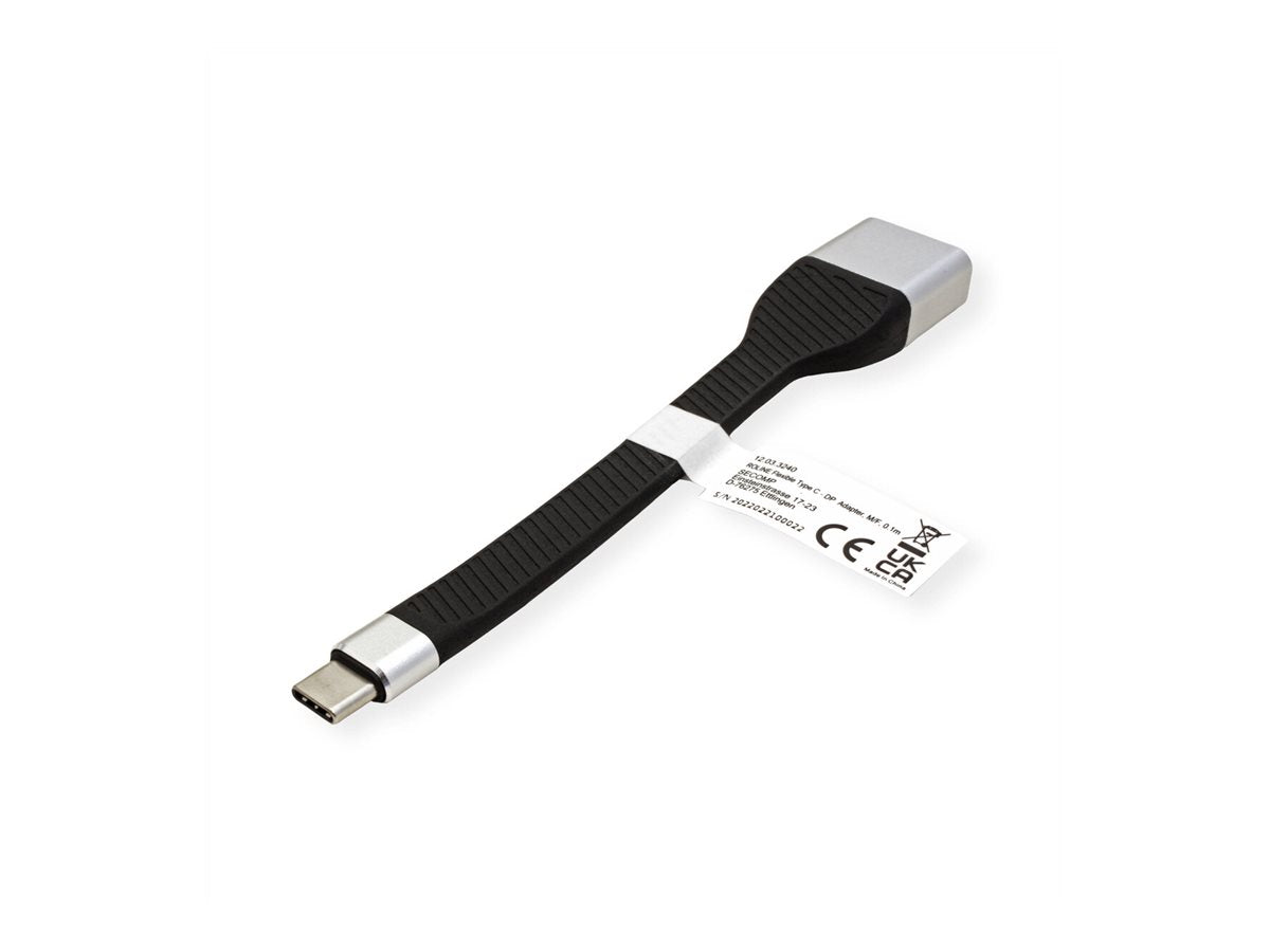 ROLINE Display Adapter USB Typ C - DP ST/BU 0,13m Vorderansicht