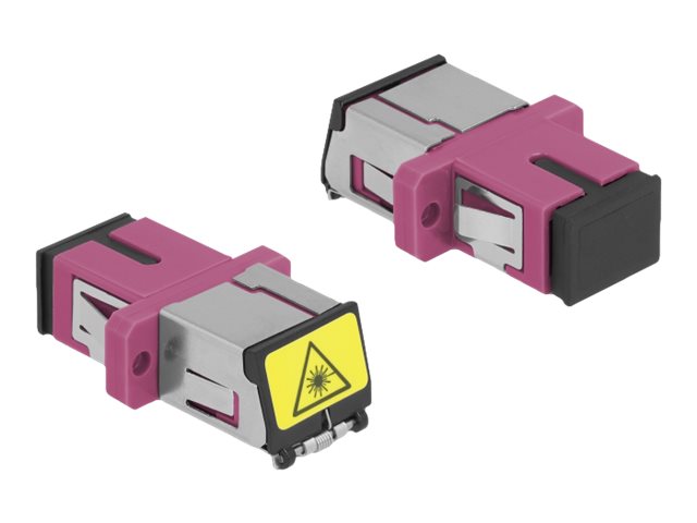 DELOCK LWL Kupplung mit Laserschutzklappe SC Simplex Buchse zu SC Simplex Buchse Multimode violett