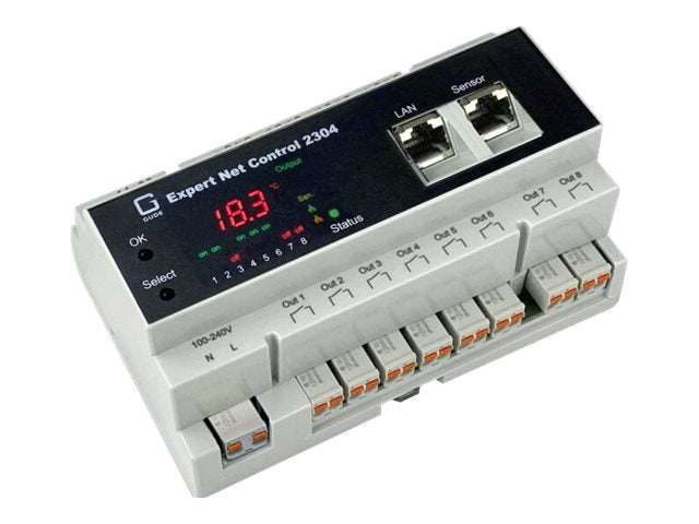 GUDE 2304-1 Remote I/O 8xIn 8xOut 1xSensorport Hutschiene DIN Rail