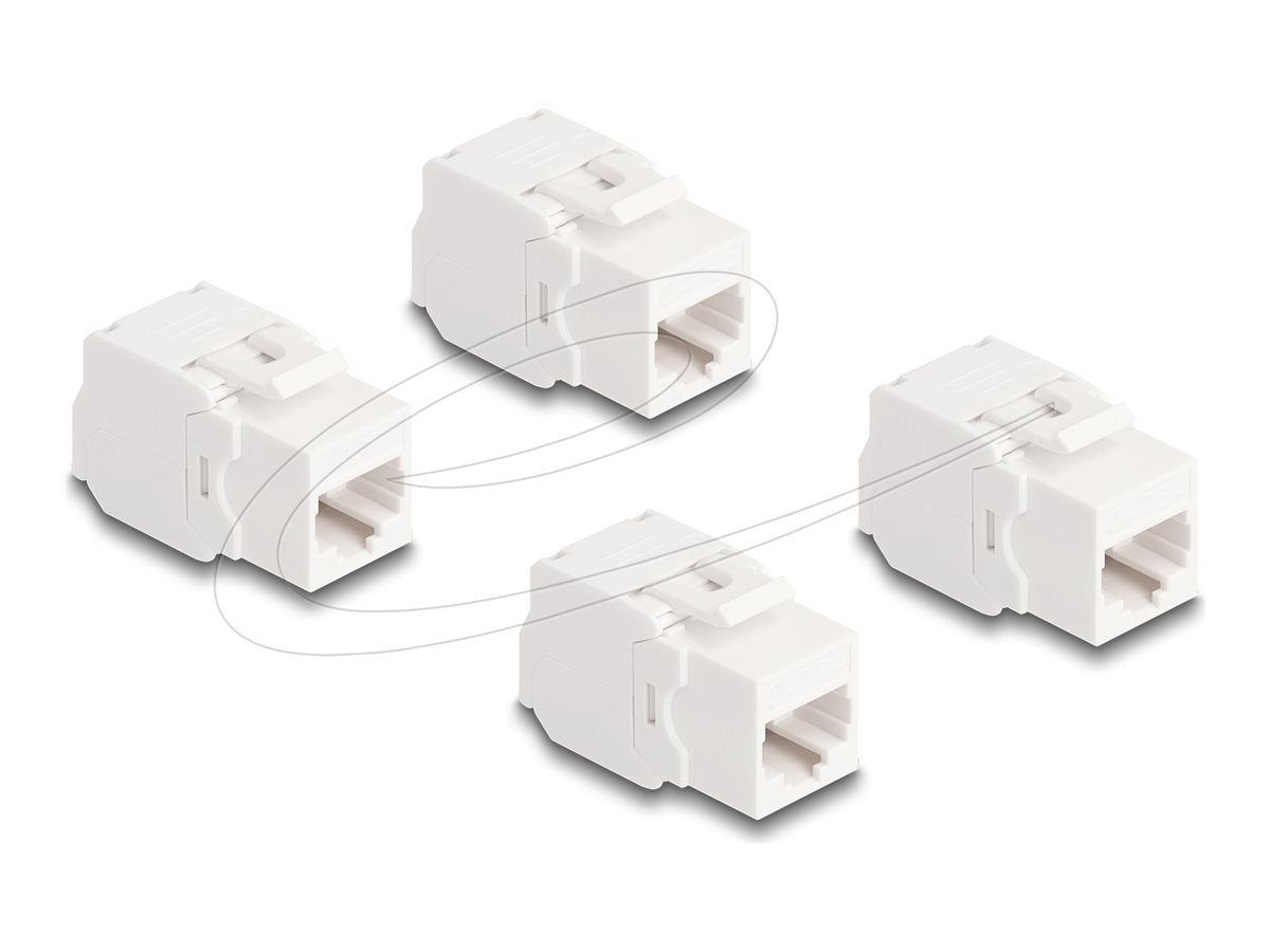 DELOCK Keystone Modul RJ45 Buchse Cat.6A UTP 4 Stück - Vorderansicht