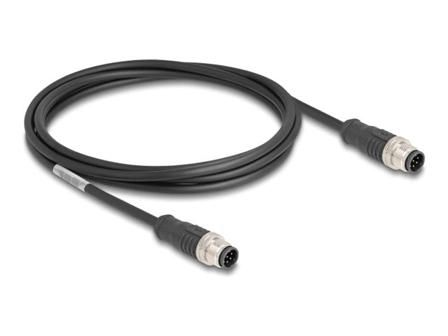 DELOCK M12 Kabel A-kodiert 8 Pin Stecker zu Stecker PVC 2m - Vorderansicht