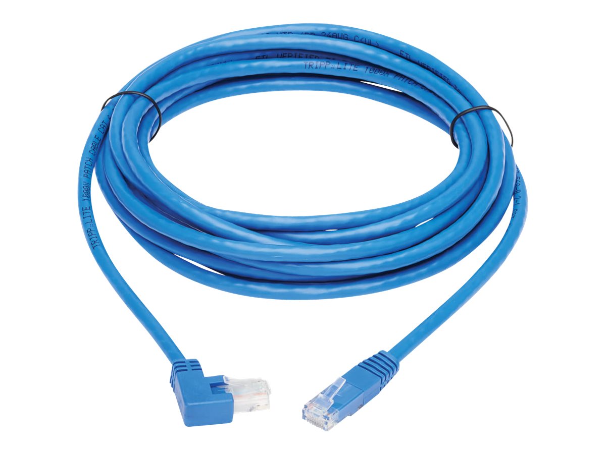 EATON TRIPPLITE Right-Angle Cat6 Gigabit Molded UTP Ethernet Cable RJ45 Right-Angle M to RJ45m Blue 15 ft. 4