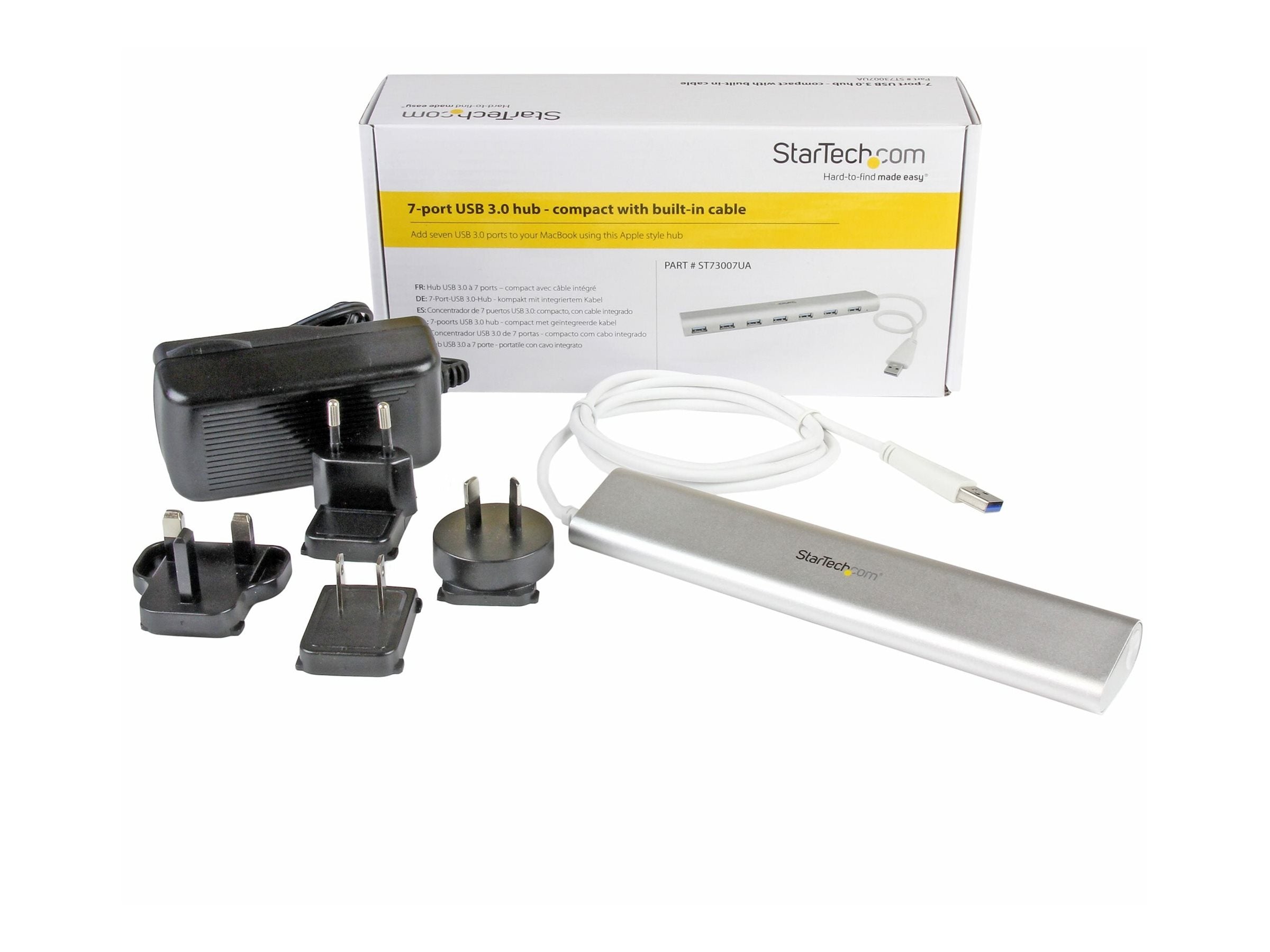 STARTECH.COM 7 Port kompakter USB 3.0 Hub Rückansicht