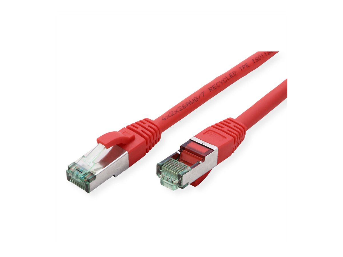 ROLINE RM Patchkabel Kat.6A S/FTP PiMF rot 15m - Vorderansicht