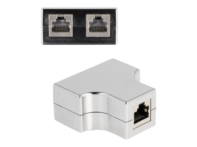 DELOCK RJ45 Splitter T-Adapter Vorderansicht