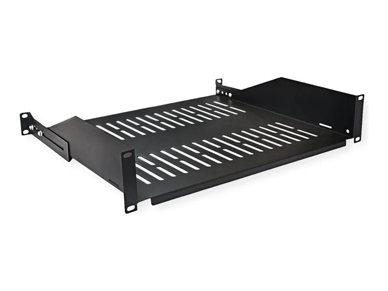 VALUE 19-Geräteträger 485 x 400mm 2HE max. 25kg schwarz - Vorderansicht