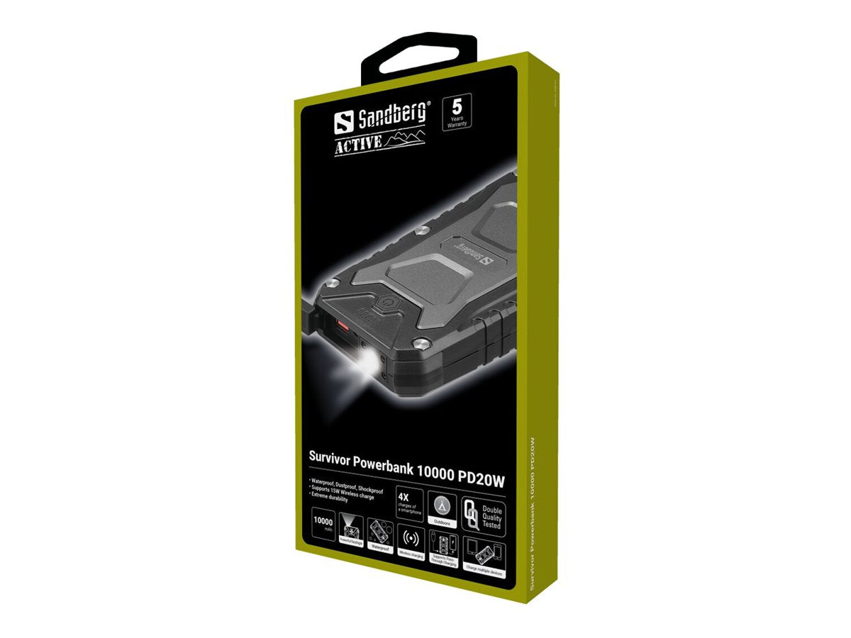 SANDBERG Survivor Powerbank 10000 PD22W Vorderansicht