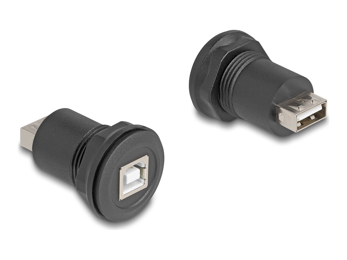DELOCK USB 2.0 Typ-B zu USB 2.0 Typ-A Einbaubuchse schwarz - Vorderansicht