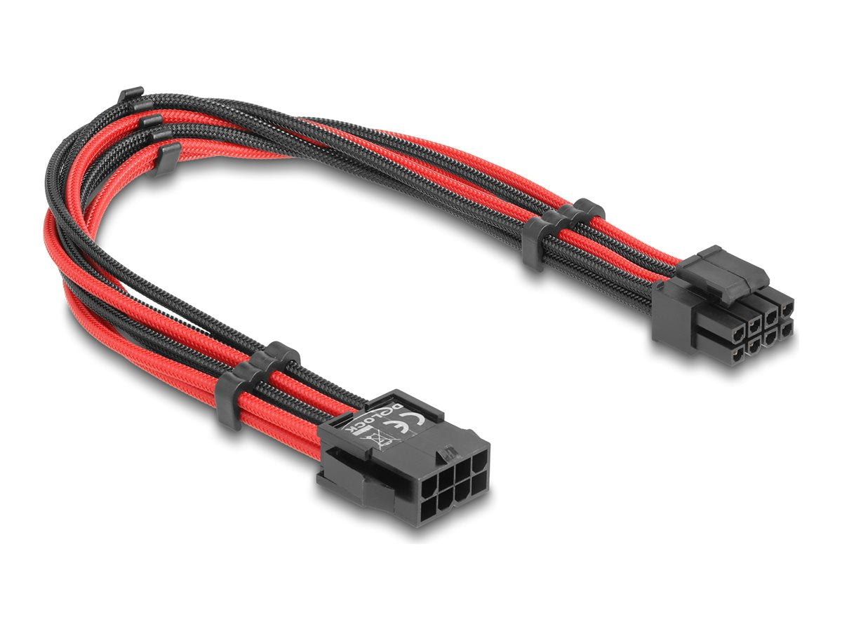 DELOCK Verlängerungskabel 8 Pin EPS Stecker zu 4 + 4 Pin EPS Buchse - Vorderansicht