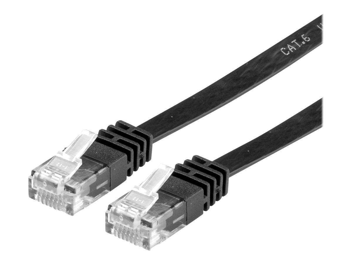 VALUE Patchkabel Kat.6 Class E UTP extra-flach schwarz 0,5m - Vorderansicht