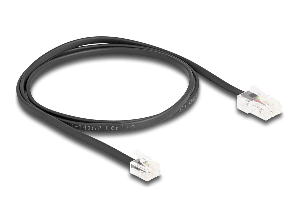 DELOCK Telefonkabel RJ45 Stecker zu RJ11 Stecker schwarz 1m - Vorderansicht