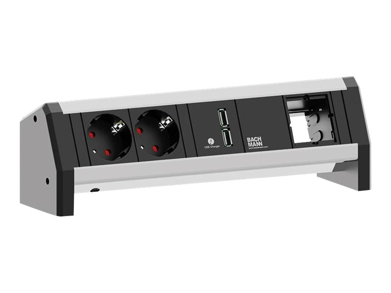 BACHMANN DESK 2x Schutzkontakt 1x USB Charger 1x ABD - Vorderansicht