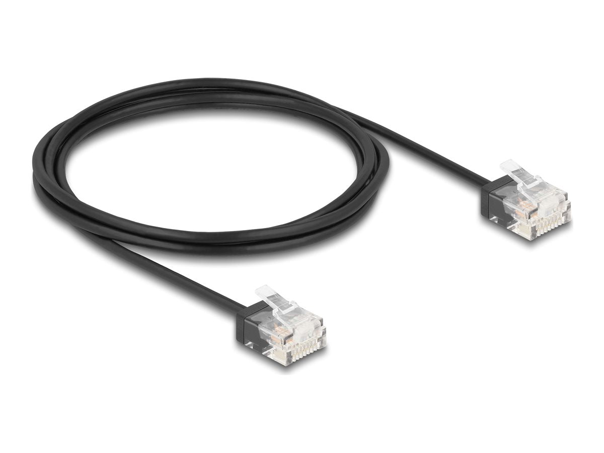DELOCK RJ45 Netzwerkkabel Cat.6 UTP Ultra Slim 2 m schwarz - Vorderansicht