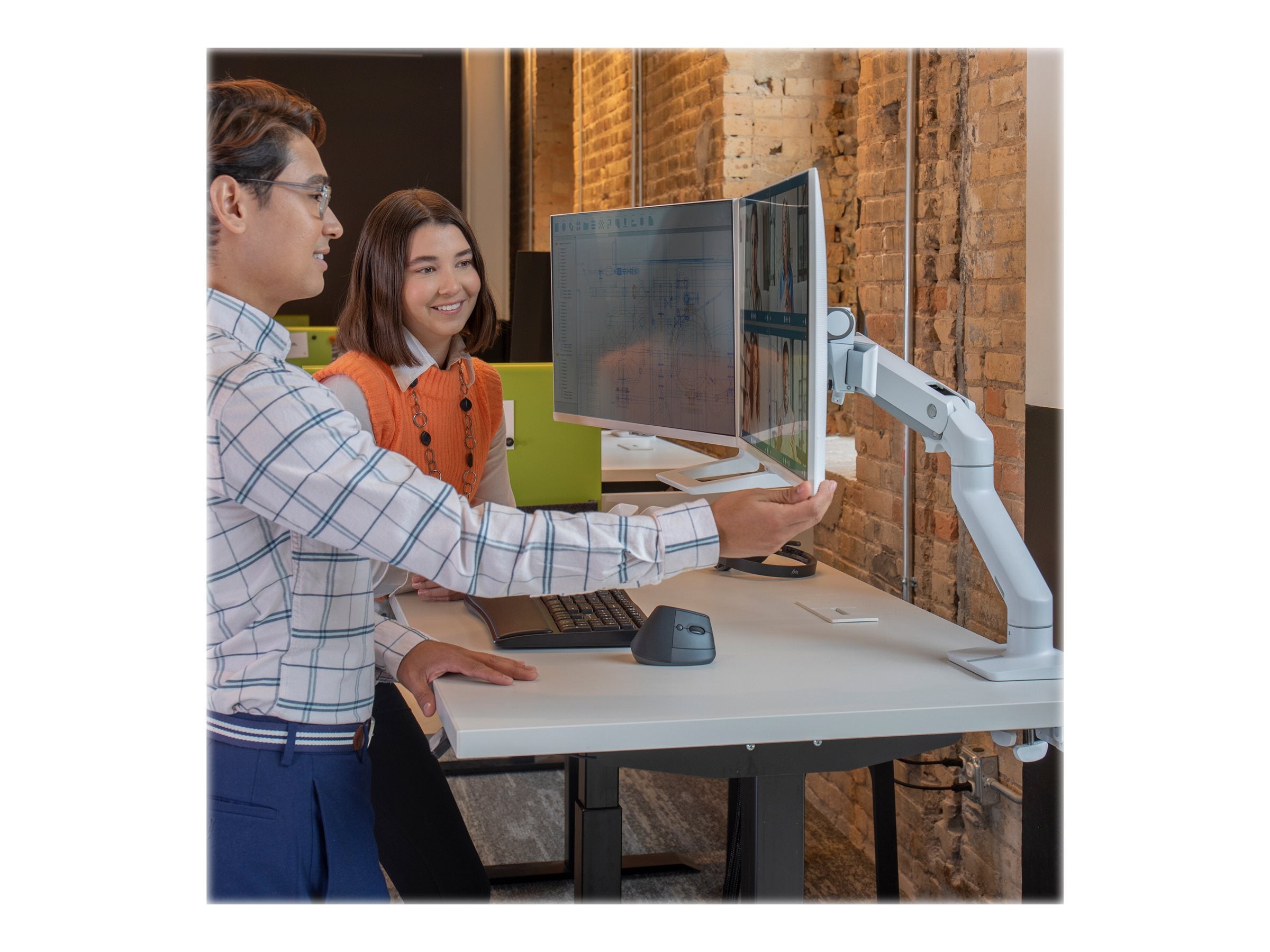 Detailansicht der VESA-Halterung der ERGOTRON HX dual Monitor Tischhalterung