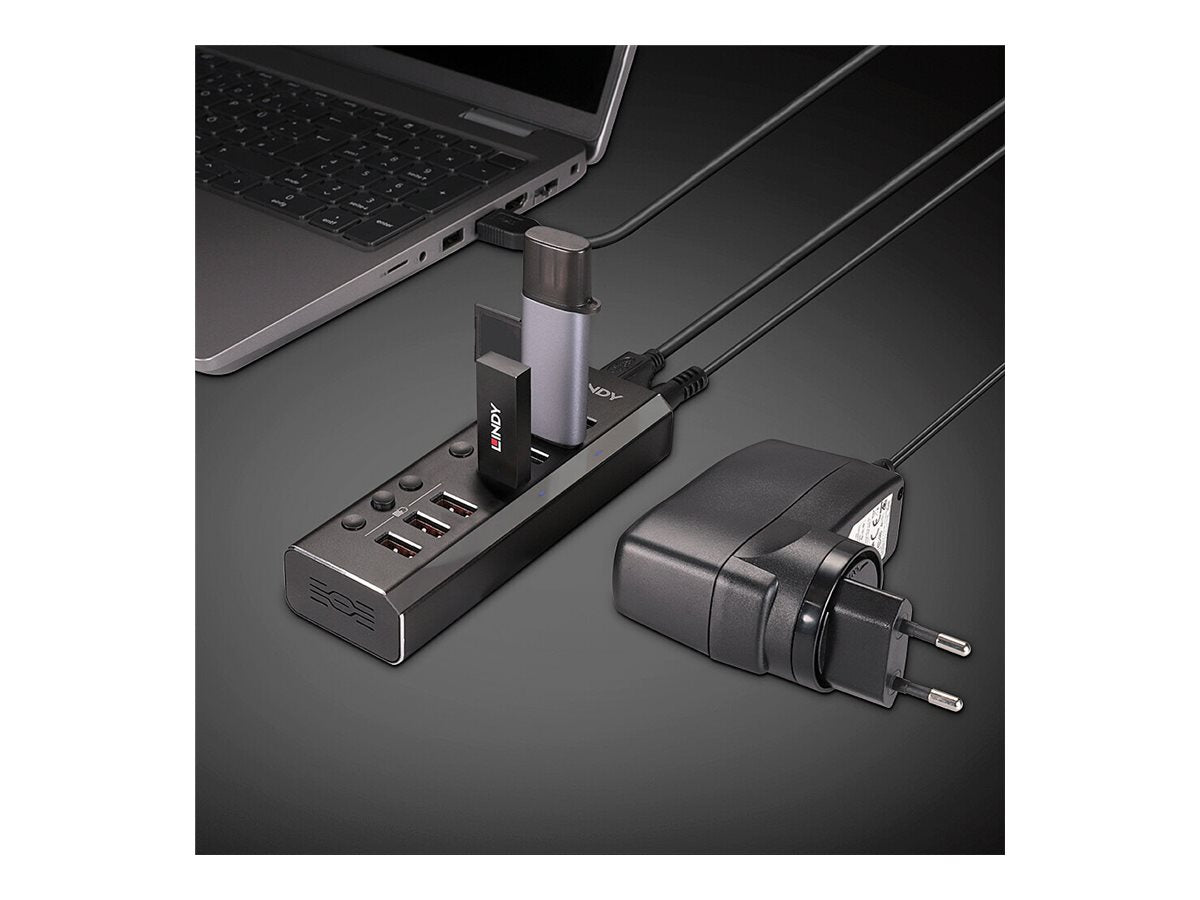 LINDY 4 Port USB 3.0 Hub Vorderansicht