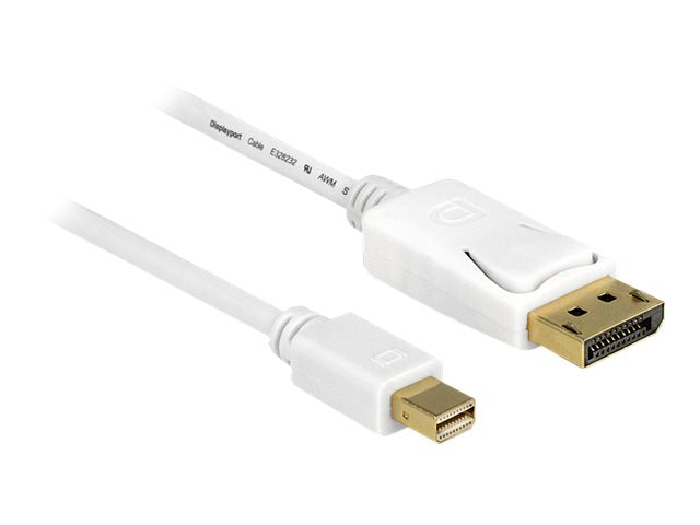 DELOCK Kabel mini DisplayPort St > DisplayPort St 5,0m weiss - Vorderansicht