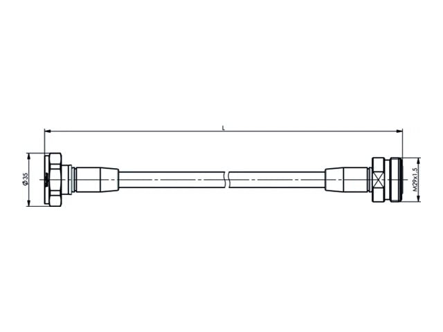 PUC TELEGÄRTNER 7-16 Jumper Kabel 3/8z IP67 L 0.5 m. m-f. G57 3/8z flex - JMPR/0501T 7-16 auf 7-16 Jumper Kabel 3/8z IP67 Stecker-