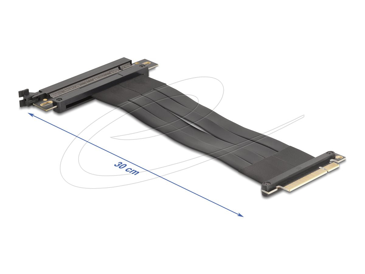 DELOCK Riser Karte PCI Express 3.0 x8 Stecker zu x16 Slot mit Kabel 30cm - Vorderansicht