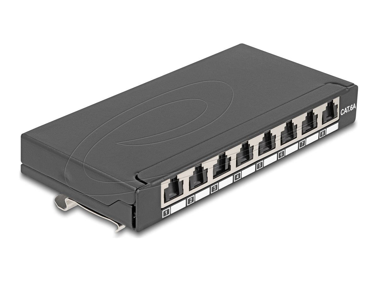 DELOCK Mini Desktop Patchpanel RJ45 8 Port Cat.6A geschirmt - Vorderansicht