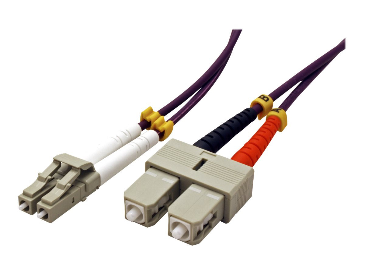 VALUE LWL-Kabel 50/125um OM4 LC/SC violett 0,5m Verpackung