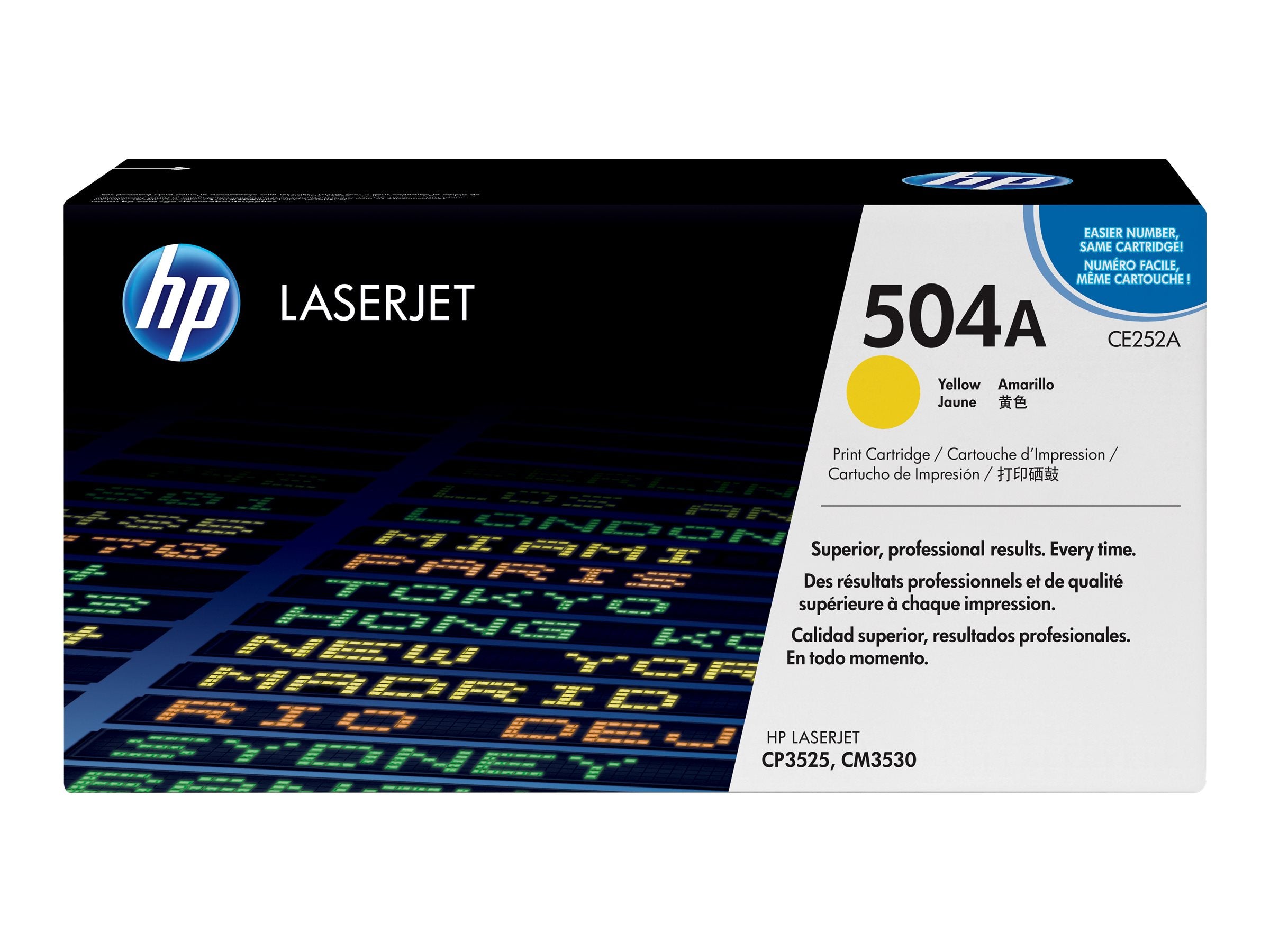 HP 504A Tonerpatrone CE252A Gelb Seitenansicht