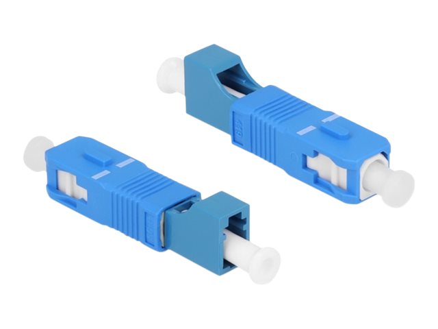 DELOCK LWL Hybrid Kupplung SC Simplex Stecker zu LC Simplex Buchse blau - Vorderansicht