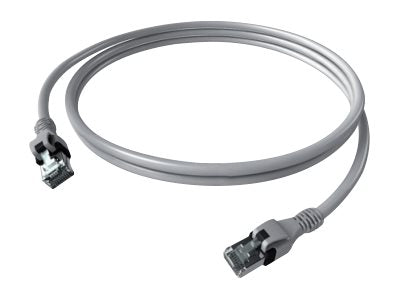 SACON DualBoot PushPull IP20 Patchkabel Kat.6 grau 3m - Vorderansicht