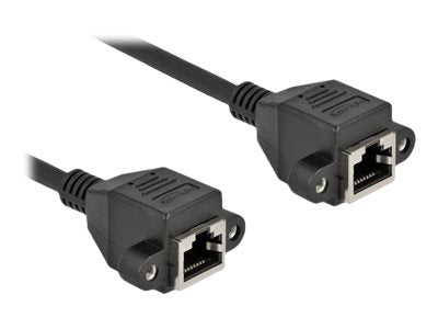 DELOCK Netzwerk Verlängerungskabel S/FTP RJ45 Buchse zu RJ45 Buchse Cat.6A 5m schwarz - Anschlussansicht