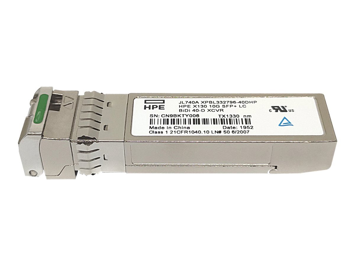 HPE HPN X130 Transceiver 10Gbit/s SFP+ LC BiDi 40km-Downlink Vorderansicht