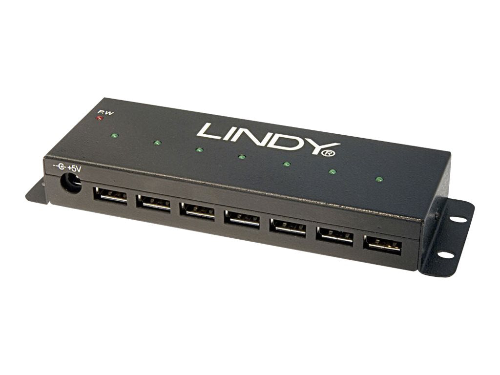 LINDY USB 2.0 Metall Hub 7 Port Vorderansicht